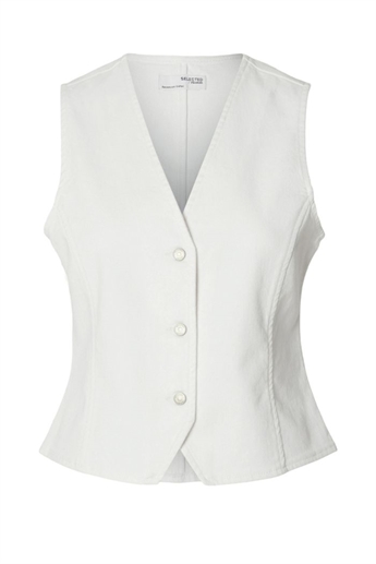 Lexa white denim vest, Snow white